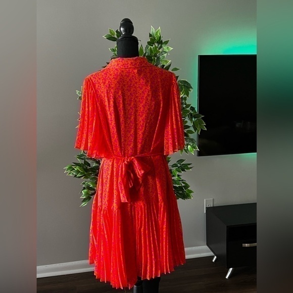 Alexis for Target Floral Flutter Sleeve Pleated Wrap Dress | SZ 1X | NWOT - Picture 5 of 11